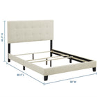 Modway - Amira Tissu rembourré Lit plein, Beige-Rembourré dans un tissu polyester