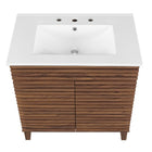 Modway - Render 30" Armoire à coiffeuse de salle de bain - Blanc noyer-Construction en panneaux de particules et stratifiés