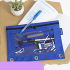 BAZIC Products - Pochette à crayons à 3 anneaux avec fenêtre transparente - Assortiment - Paquet de 12-6