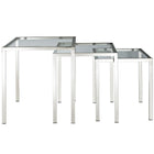 Modway - Nimble Table de nidification Ensemble de 3 - Argent-5