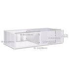 PawHut - Box de mise bas pour chiens avec portes amovibles - 81 po L x 39 po l x 20 po H - Blanc-Le côté gauche offre un habitat résistant au vent pour les chiots