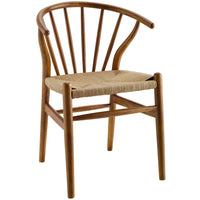 Modway - Flourish Fuseau Fauteuil d’appoint de salle à manger - Noyer-Chaise à manger moderne de ferme