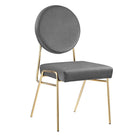 Modway - Craft Performance Velvet Fauteuils d’accompagnement à manger Ensemble de 2 - Gris or-Chaises à manger modernes du milieu du siècle