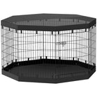 PawHut - Parc de jeu pour chien pliable 8 panneaux avec tapis de sol et housse - 36 po H-Le tissu imperméable du fond prévient l'humidité et assure un confort sec