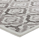 Modway - Kalinda Treillis rustiques vintage marocains Tapis de comédie 8 pi l x 10 pi L - Brun, beige et ivoire-Résistant aux taches / Facile à nettoyer