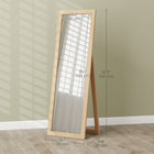 HOMCOM - Miroir pleine longueur - 20,1 po l x 57,9 po H - chêne-La finition couleur unie s’intègre facilement dans la chambre, le salon ou l’entrée 
