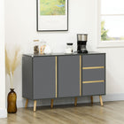 HOMCOM - Buffet 47,2 po L, armoire de rangement, gris foncé-Comprend deux armoires et trois tiroirs 