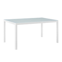 Modway - Raleigh 59 po Terrasse extérieure Aluminium Table à manger, Blanc-Table à manger extérieure de 59"