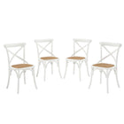 Modway - Gear Fauteuil d’appoint de salle à manger Ensemble de 4 - Blanc-Jambes effilées