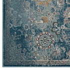 Modway - Cynara Médaillon vintage floral vieilli Tapis de 5 pi l x 8 pi L - Bleu argenté, sarcelle et beige-Résistant aux taches / Facile à nettoyer