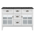 Modway - Isle Double 48" Armoire à coiffeuse de salle de bain - Blanc Noir-8