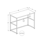 Monarch Specialties - 7778 Bureau 40 po - Gris/Metal Noir-Dimensions du produit: 40 pouces L x 19 pouces P x 30 pouces H
