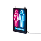 Futech - Panneau de toilettes intérieures - Néon bleu/rouge-Éclairage LED continu et lumineux : Lumière constante qui indique clairement que votre commerce est ouvert et améliore la visibilité.