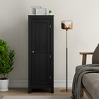 HOMCOM - Armoire de cuisine avec étagères réglables et porte simple pour salle à manger - noir-Poignée en alliage et porte magnétique pour une ouverture et une fermeture faciles 