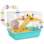 PawHut - Cage pour hamster avec bouteille d'eau 18 po L x 11 po l x 15 po H - bleu clair-Comprend une roue d'exercice, des rampes, des plateformes et une maisonnette 