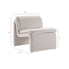 Modway - Lume Boucle Tapis Chaise d’accent sans accoudoir - Parchemin-Tissu boucle Tissu Rembourrage