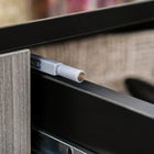 HOMCOM - Buffet latéral haute brillance 46,1 po L avec 2 tiroirs - gris et noir-Structure fiable en panneau de particules avec sangles de sécurité anti-basculement 