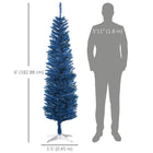 HOMCOM - Sapin de Noël artificiel fin 6pi - bleu profond-Il est peu probable que les branches ignifuges prennent feu ou causent de graves dommages domestiques  