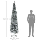 HOMCOM - Sapin de Noël artificiel forme crayon enneigé - mince-L'arbre en forme de crayon permet d'économiser de l'espace 