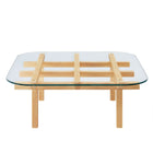 Modway - Isby 35 pouces Verre trempé Table basse - Chêne-Capsules de pied non marquées