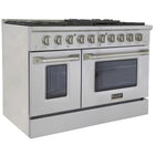 Kucht - 48 po Série KNG Cuisinière Pro Style au gaz naturel - Acier inoxydable-Cuisinière entièrement en acier inoxydable avec poignée professionnelle pour une expérience culinaire optimale