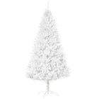 HOMCOM - Décoration de vacances sapin de Noël de 7 pieds avec support - Blanc-Feuilles en PVC ignifuge respectueuses de l'environnement pour donner un aspect plein et luxuriant à l'arbre  