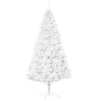 HOMCOM - Décoration de vacances sapin de Noël de 7 pieds avec support - Blanc-Feuilles en PVC ignifuge respectueuses de l'environnement pour donner un aspect plein et luxuriant à l'arbre  