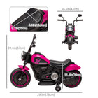 Aosom - moto électrique 6v pour enfants avec démarrage par bouton unique - rose-Roulettes amovibles pour l'entraînement 