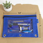 BAZIC Products - Pochette à crayons à 3 anneaux avec fenêtre transparente - Assortiment - Paquet de 12-Polyvalent : idéal pour organiser de petits objets tels que des stylos, des crayons, des crayons de couleur, des marqueurs, du blanc, des surligneurs, des cartes de visite, des chèques, des reçus, des cartes flash, des cordons de chargement, des câbles USB et plus encore