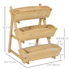 Outsunny - jardinière surélevée à 3 niveaux - 23,5 po x 29,5 po x 30,3 po-Les plates-bandes surélevées éloignent les mauvaises herbes et protègent les plantes de l'immersion 