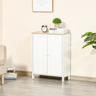 HOMCOM - Armoire de rangement de cuisine 23,6 po L - double portes - blanc-Porte magnétique pour une ouverture et une fermeture faciles 