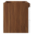 Modway - Render Fixation murale de 30" Armoire de toilette de salle de bain (lavabo non inclus) - Noyer blanc-Tiroirs à extension complète