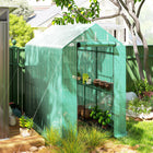 Outsunny - Serre à pied 73 po L x 47 po l x 75 po H avec porte enroulable et 4 étagères, vert-4 panneaux grillagés offrant un espace suffisant pour le stockage des plantes et leur permettre de bien respirer  
