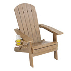 Backyard Lifestyles - Chaise Adirondack pliante avec repose-pieds escamotable et porte-gobelet - Brun-Design classique et confortable.