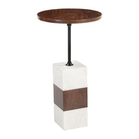 Zuo - Stuk Table d’appoint - Brun/Blanc-Marbre naturel offrant élégance intemporelle et sophistication raffinée