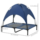 PawHut - Lit pour animal surélevé rafraîchissant portable avec auvent - 36 po L x 30 po l x 35 po H - bleu-Le tissu est en polyester haute densité et respirant pour éloigner la chaleur 