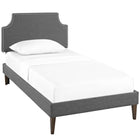 Modway - Laura Tissu Lit plateforme jumelle avec pieds carrés effilés, Gris-Montures en quatre emplacements