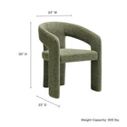Modway - Oslo Tonneau Tissu tapis Chaise d’accent pour salle à manger - Feuille-Rembourrage certifié OEKO-TEX STANDARD 100