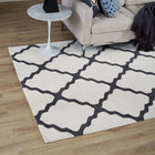 Modway - Marja Treillis marocain Tapis de 5 pi l x 8 pi L - Ivoire et charbon de bois-Protéger les planchers de la circulation ou des meubles
