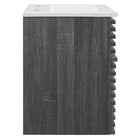 Modway - Render Fixation murale de 18" Vanette de salle de bain - Blanc charbon-Bassin d’évier en céramique