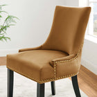 Modway - Marquis Performance Velvet Chaises de salle à manger Ensemble de 2 - Cognac-Moulures cloutées à clous