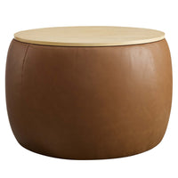 Modway - Perla Manche Cuir végane Ottoman de stockage - Tan-Rembourrage en mousse dense