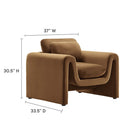 Modway - Waverly Performance Velvet Fauteuil - Brown-Revêtement en velours de performance