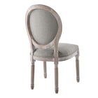 Modway - Arise Tissu rembourré Fauteuil d’appoint de salle à manger Ensemble de 4 - Gris clair-Capacité de poids de la chaise : 331 lb