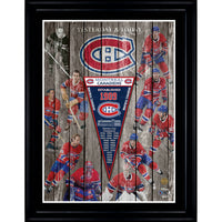 Montreal Canadiens Yesterday & Today Collage Frame - Impression encadree - 28" x 36"-Qualité supérieure - print framed