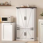 HOMCOM - Armoire de garde-manger avec 6 étagères de porte - blanc-Le MDF massif avec surface plaquée résiste efficacement à la poussière et à l’humidité 