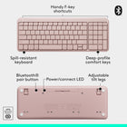 Logitech - Ensemble souris et clavier sans fil Bluetooth MK250 - Rose-Compatible avec les ordinateurs portables MacBook Neo : connexion Bluetooth instantanée, compatibilité parfaite et couleurs assorties