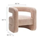 Modway - Jaylin Rembourré Chenille Chaise d’accent - Blush-Esthétique douce avec des contours arrondis