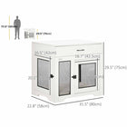 PawHut - Meuble cage pour chien avec coussin, rangement - table d’appoint niche pour chien - blanc-Le tiroir supérieur est divisé en deux compartiments 
