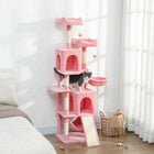 PawHut - Arbre à chat 70 po, tour à plusieurs niveaux avec 2 condos - rose-Le design à plusieurs niveaux offre beaucoup d’espace pour que plusieurs chats puissent en profiter 